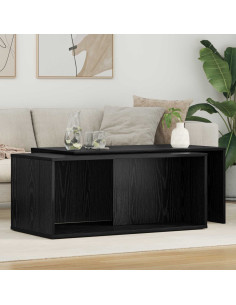 Set di Tavolini da Caffè 2 pcs Rovere Nero Legno multistrato