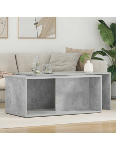 Set di Tavolini da Caffè 2 pcs Grigio cemento Legno multistrato