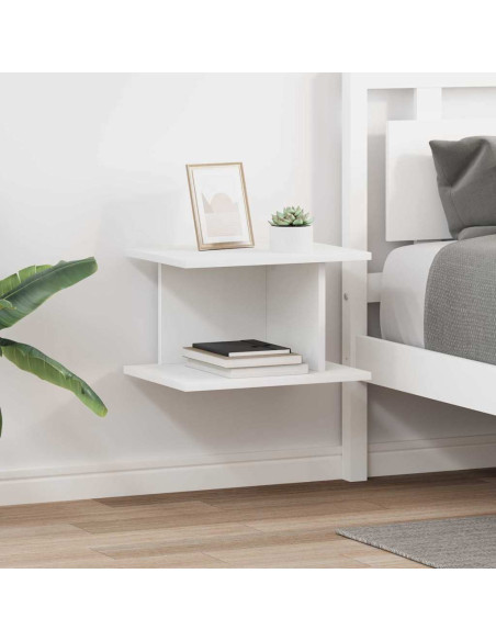 Comodino 2 pcs Bianco 40 x 30 x 25 cm Legno multistrato