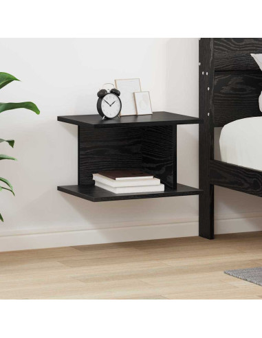 Comodino Rovere Nero 40 x 30 x 25 cm Legno multistrato