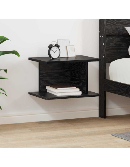 Comodino Rovere Nero 40 x 30 x 25 cm Legno multistrato