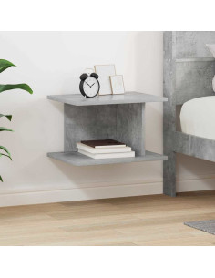 Comodino Grigio cemento 40 x 30 x 25 cm Legno multistrato