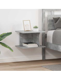 Comodino 2 pcs Grigio cemento 40 x 30 x 25 cm Legno multistrato