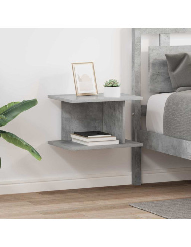 Comodino 2 pcs Grigio cemento 40 x 30 x 25 cm Legno multistrato