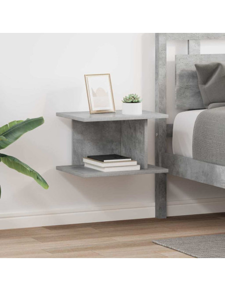 Comodino 2 pcs Grigio cemento 40 x 30 x 25 cm Legno multistrato