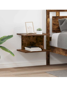 Comodino 2 pcs Rovere fumé 40 x 30 x 25 cm Legno multistrato