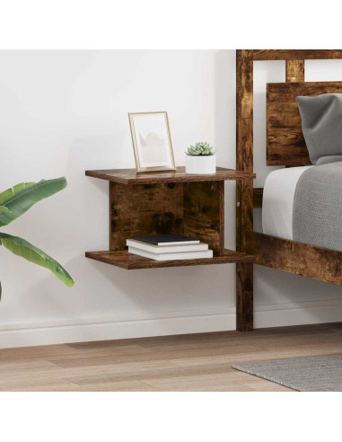 Comodino 2 pcs Rovere fumé 40 x 30 x 25 cm Legno multistrato