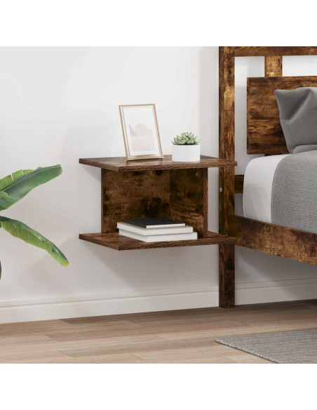 Comodino 2 pcs Rovere fumé 40 x 30 x 25 cm Legno multistrato