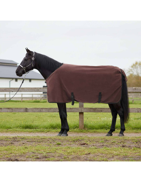 Coperta per Cavalli Marrone Scuro Completo Poliestere