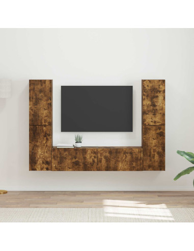 Set mobile TV 6 pcs Rovere fumé Legno multistrato