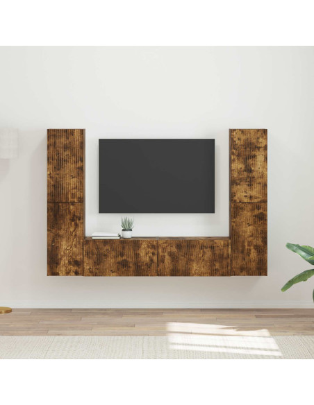 Set mobile TV 6 pcs Rovere fumé Legno multistrato