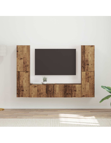 Set mobile TV 6 pcs Legno vecchio Legno multistrato