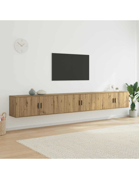 Set Mobile TV da Parete 3 pcs Rovere artigianale