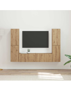 Set mobile TV 6 pcs Rovere artigianale Legno multistrato