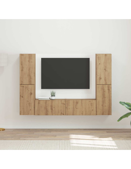 Set mobile TV 6 pcs Rovere artigianale Legno multistrato