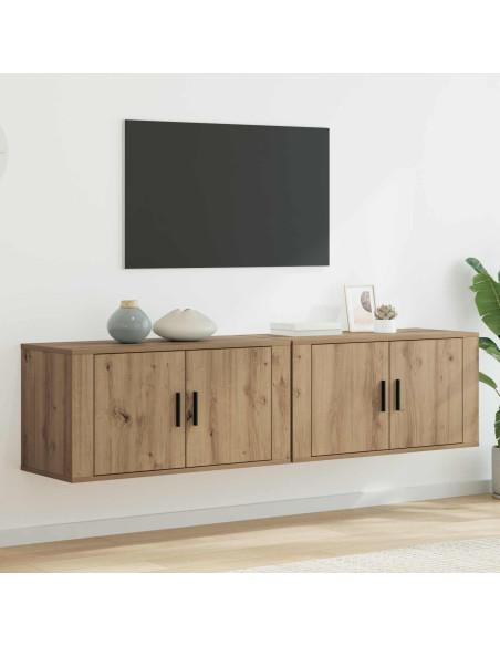 Set Mobile TV da Parete 2 pcs Rovere artigianale