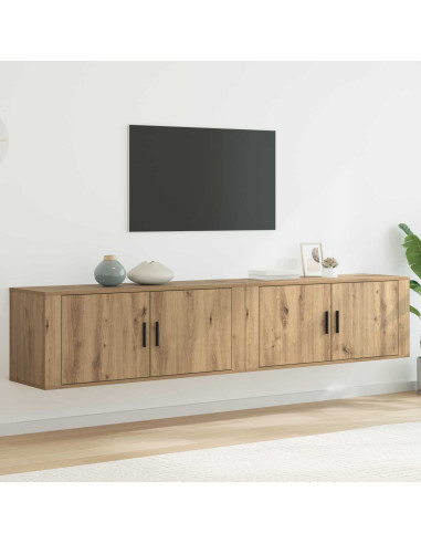 Set Mobile TV da Parete 2 pcs Rovere artigianale