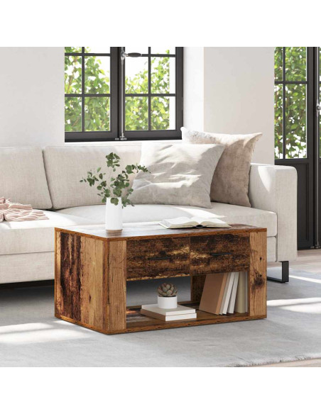 Tavolino da salotto con cassetto Legno vecchio 80 x 50 x 40 cm