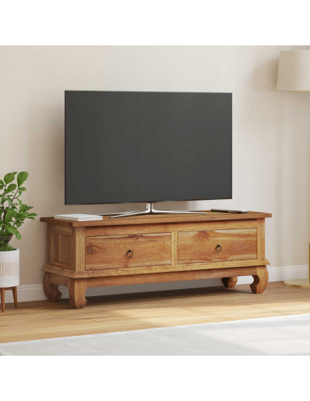 Supporto TV Naturale 110 x 35 x 40 cm Legno di teak solido