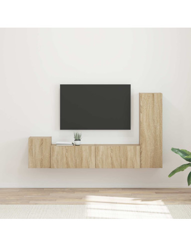 Set mobile TV 4 pcs Rovere Sonoma Legno multistrato