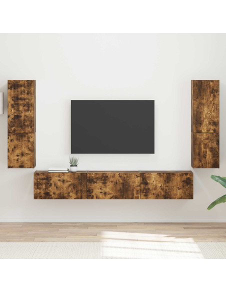 Set mobile TV 4 pcs Rovere fumé Legno multistrato