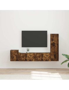 Set mobile TV 4 pcs Rovere fumé Legno multistrato