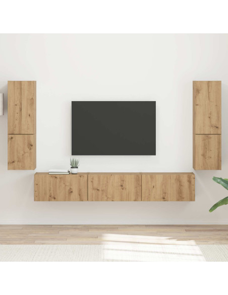 Set mobile TV 4 pcs Rovere artigianale Legno multistrato