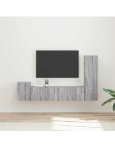 Set mobile TV 4 pcs Grigio Sonoma Legno multistrato