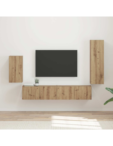 Set mobile TV 4 pcs Rovere artigianale Legno multistrato