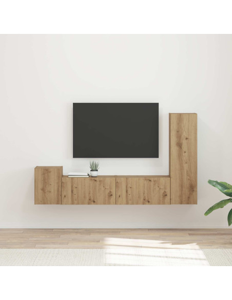 Set mobile TV 4 pcs Rovere artigianale Legno multistrato