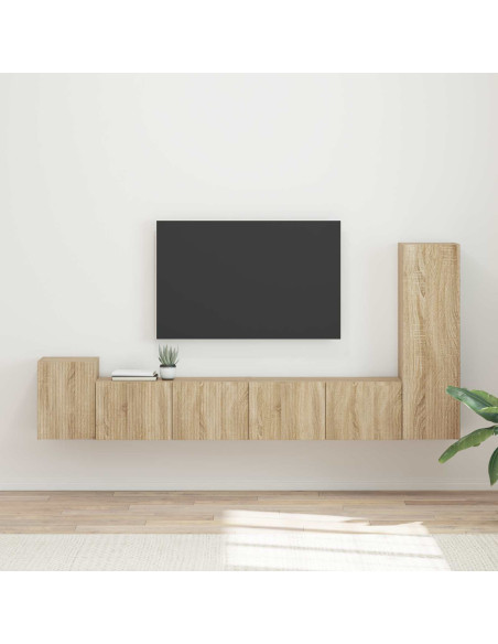 Set mobile TV 3 pcs Rovere Sonoma Legno multistrato