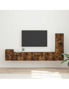 Set mobile TV 3 pcs Rovere fumé Legno multistrato