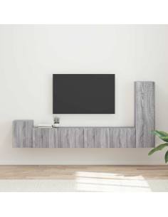 Set mobile TV 3 pcs Grigio Sonoma Legno multistrato