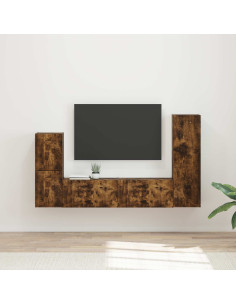 Set mobile TV 4 pcs Rovere fumé Legno multistrato