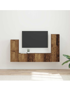 Set mobile TV 4 pcs Legno vecchio Legno multistrato