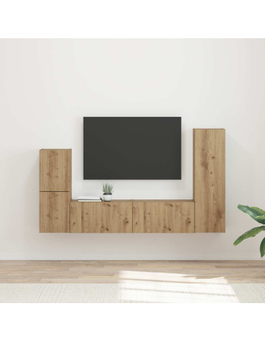 Set mobile TV 4 pcs Rovere artigianale Legno multistrato