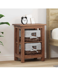 Tavolo laterale Marrone Legno massello di mogano