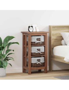 Tavolo laterale Marrone Legno massello di mogano