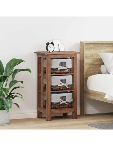 Tavolo laterale Marrone Legno massello di mogano