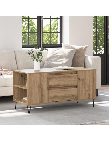 Tavolino da salotto Rovere artigianale 102 x 44,5 x 50 cm