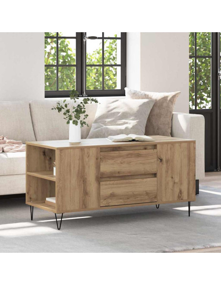 Tavolino da salotto Rovere artigianale 102 x 44,5 x 50 cm