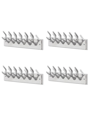 Ganci Appendiabiti 4 pz Argento in Alluminio