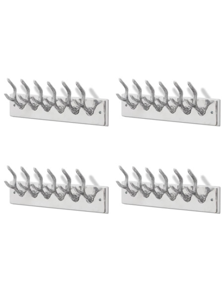 Ganci Appendiabiti 4 pz Argento in Alluminio