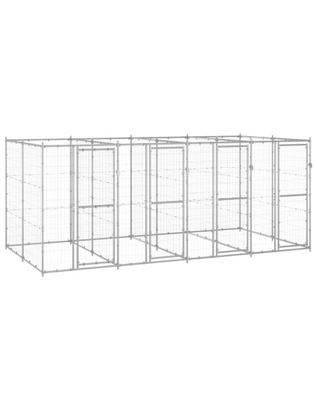 Gabbia per Cani da Esterno in Acciaio Zincato 9,68 m²