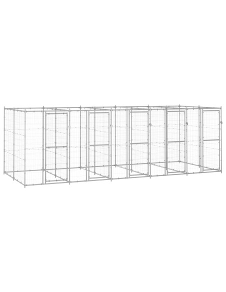 Gabbia per Cani da Esterno in Acciaio Zincato 12,1 m²