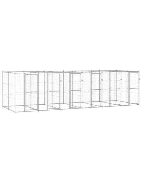 Gabbia per Cani da Esterno in Acciaio Zincato 14,52 m²