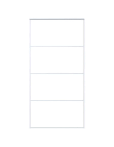 Porta Scorrevole in Vetro ESG e Alluminio 102,5x205 cm Bianca