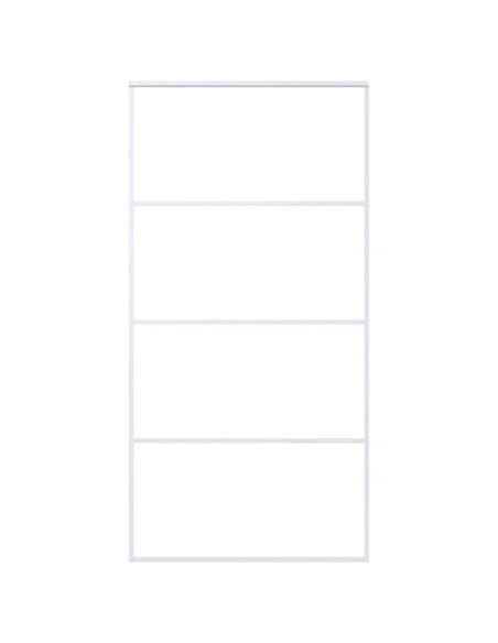 Porta Scorrevole in Vetro ESG e Alluminio 102,5x205 cm Bianca