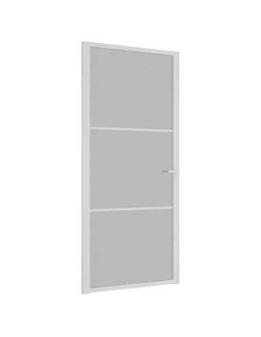 Porta Interna 93x201,5 cm Bianco Opaco Vetro e Alluminio