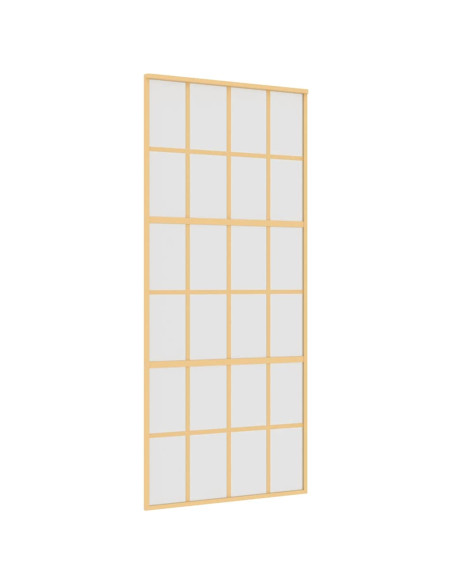 Porta Scorrevole Dorata 90x205 Vetro Smerigliato ESG Alluminio